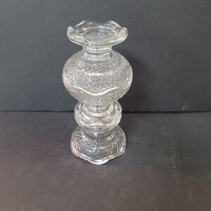 3 stacking candle  Vintage Anchor Hocking Crinkle Clear Glass Candle Holder
